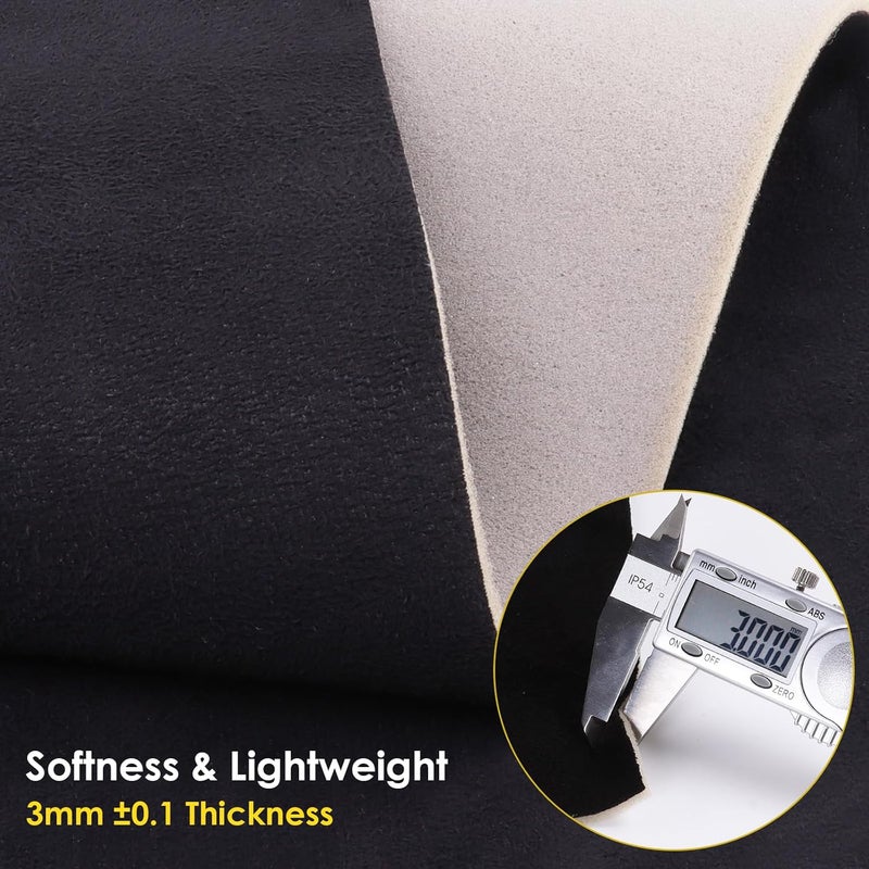 FINDUFA 120" x 60" Autos Suede Headliner Fabric with Foam Backing Material Replacement Upholstery for Car Truck Marine RV Interior Roof Liner Fabric Repair Black - Image 3